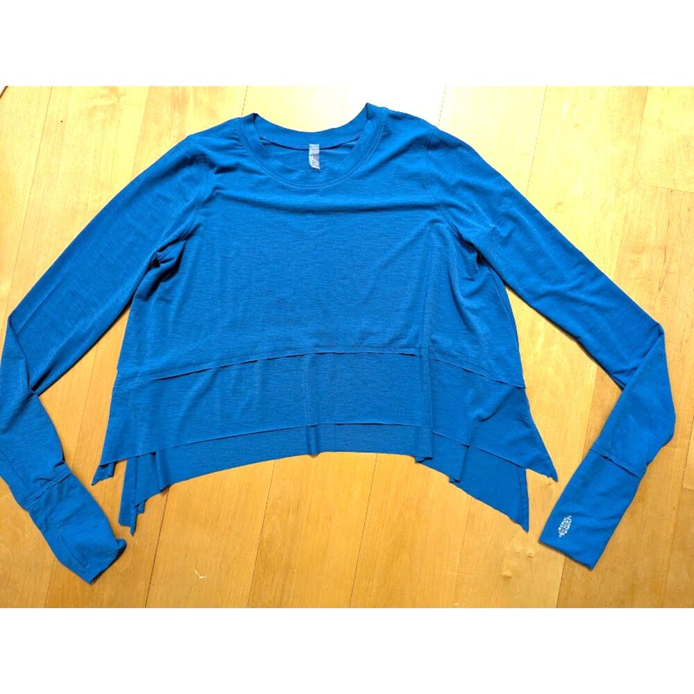Free People FP Movement tissue weight Tempo top blue XS